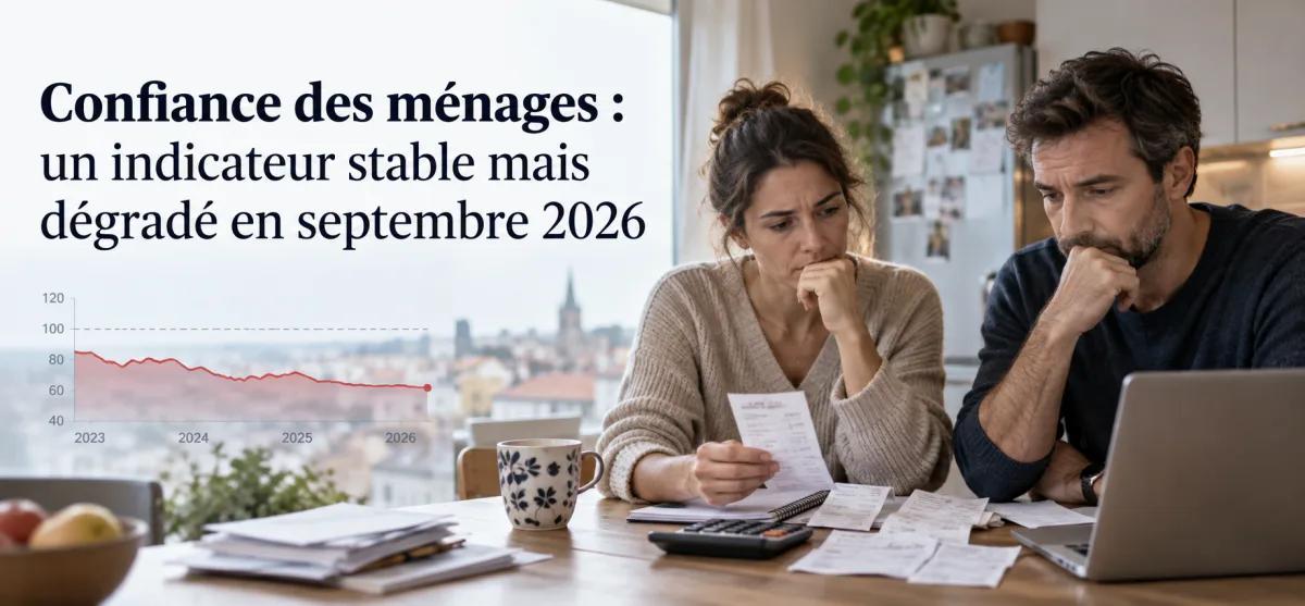 Confiance des ménages : un indicateur stable mais dégradé en septembre 2026